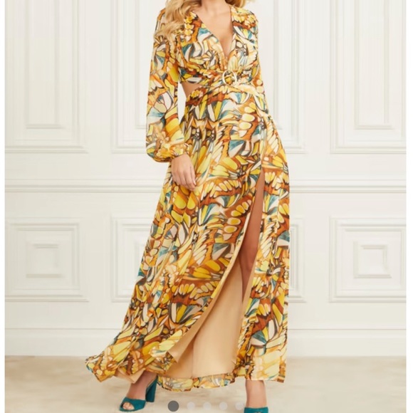 NWOT Guess by Marciano Golden Wing Maxi Dress - Picture 3 of 12